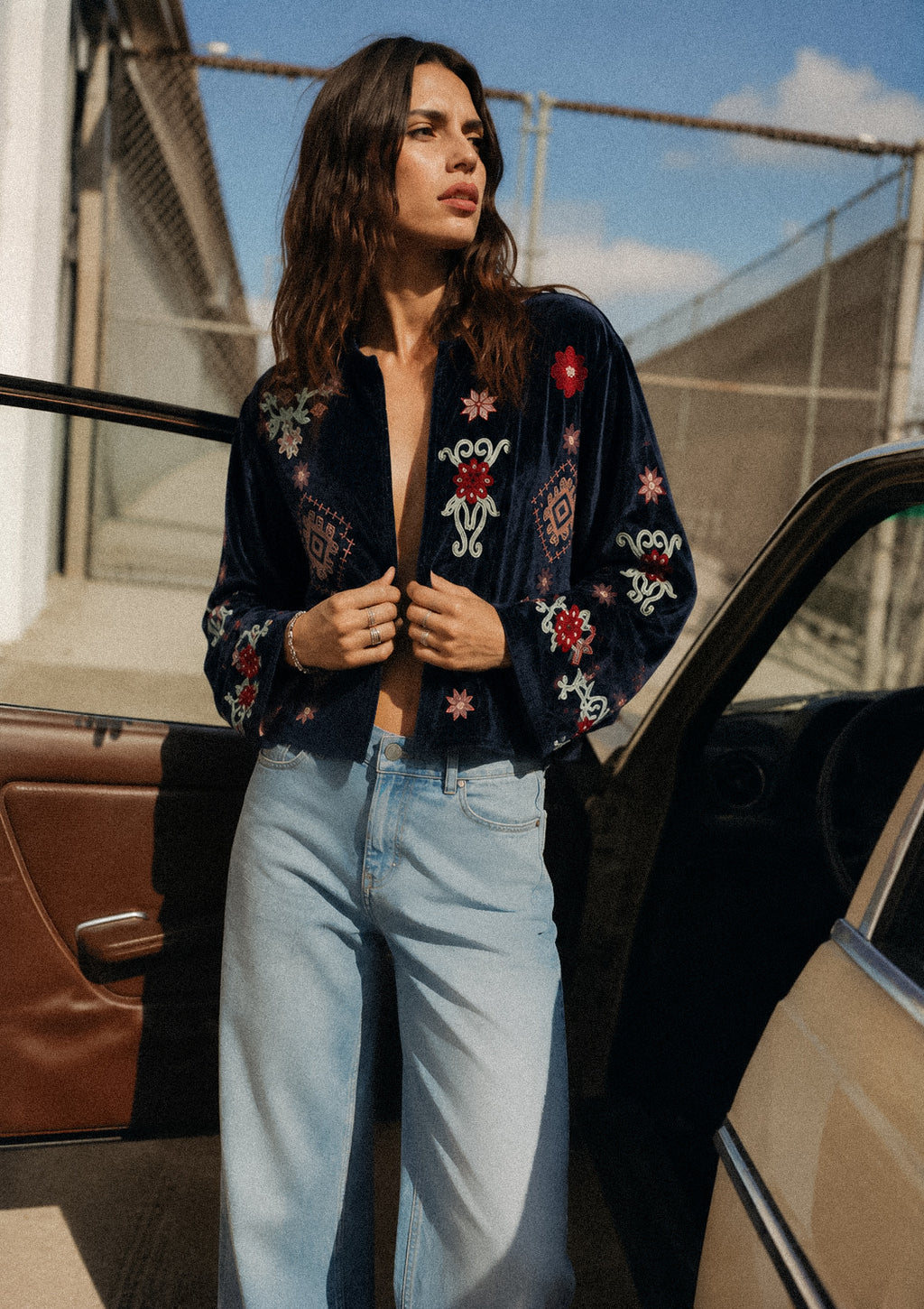 Embroidered Velvet Jacket