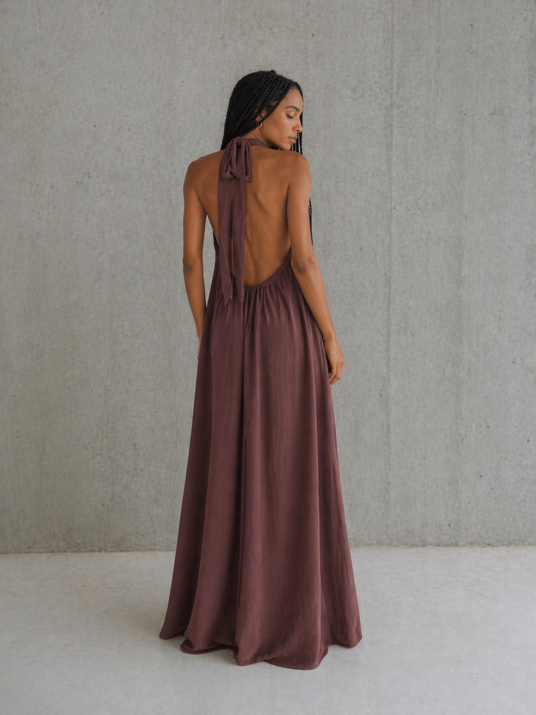 Rubi Halter-Neck Linen Dress