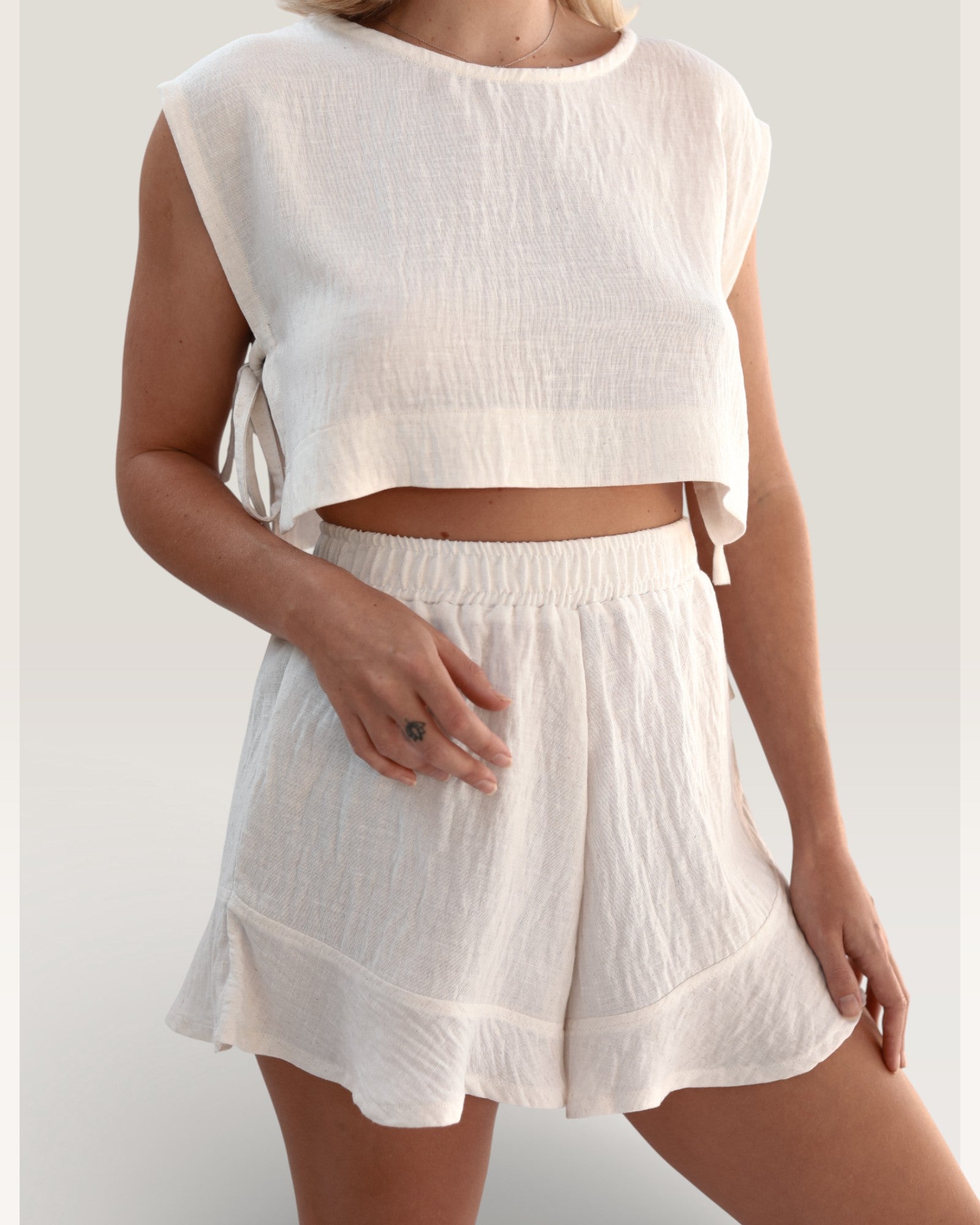 White Butterfly Shorts