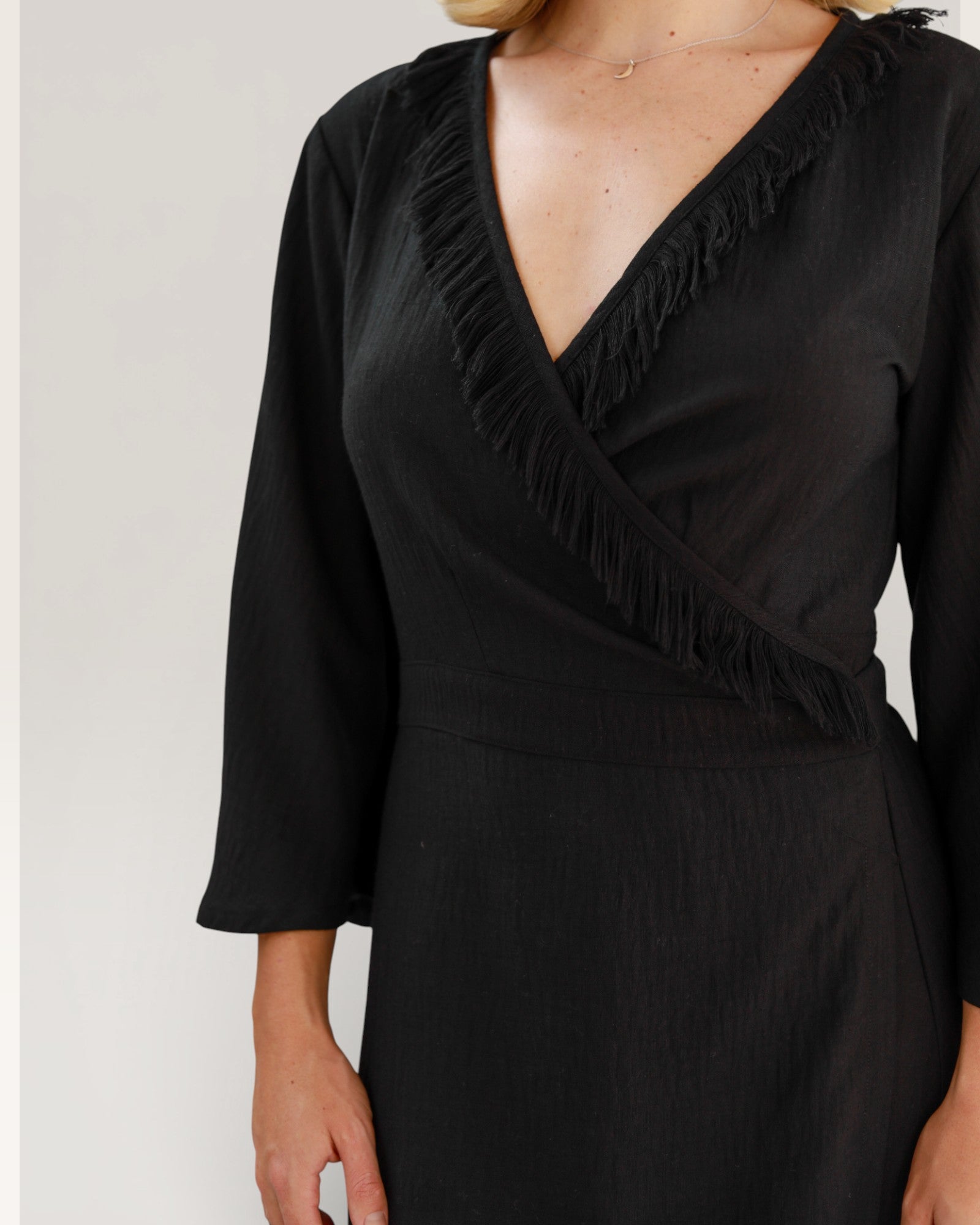 Black Amira Wrap Dress
