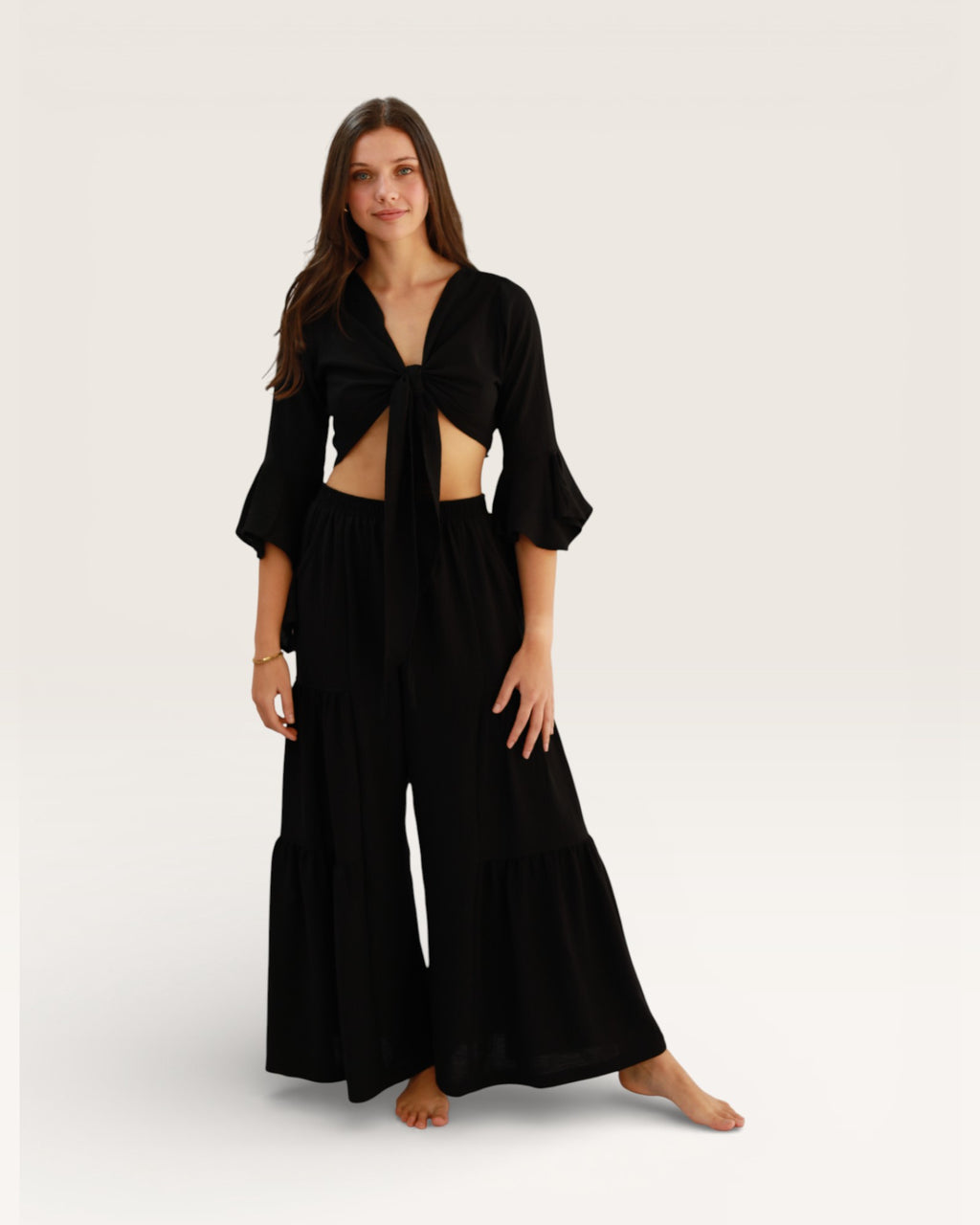 Black Waterfall Pants