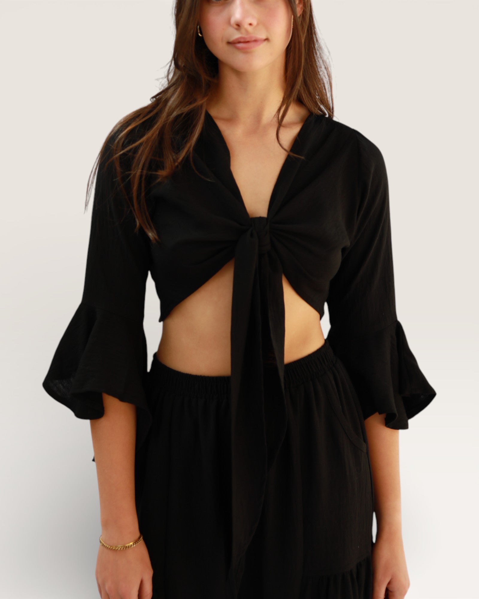 Black Bell Sleeved Bolero