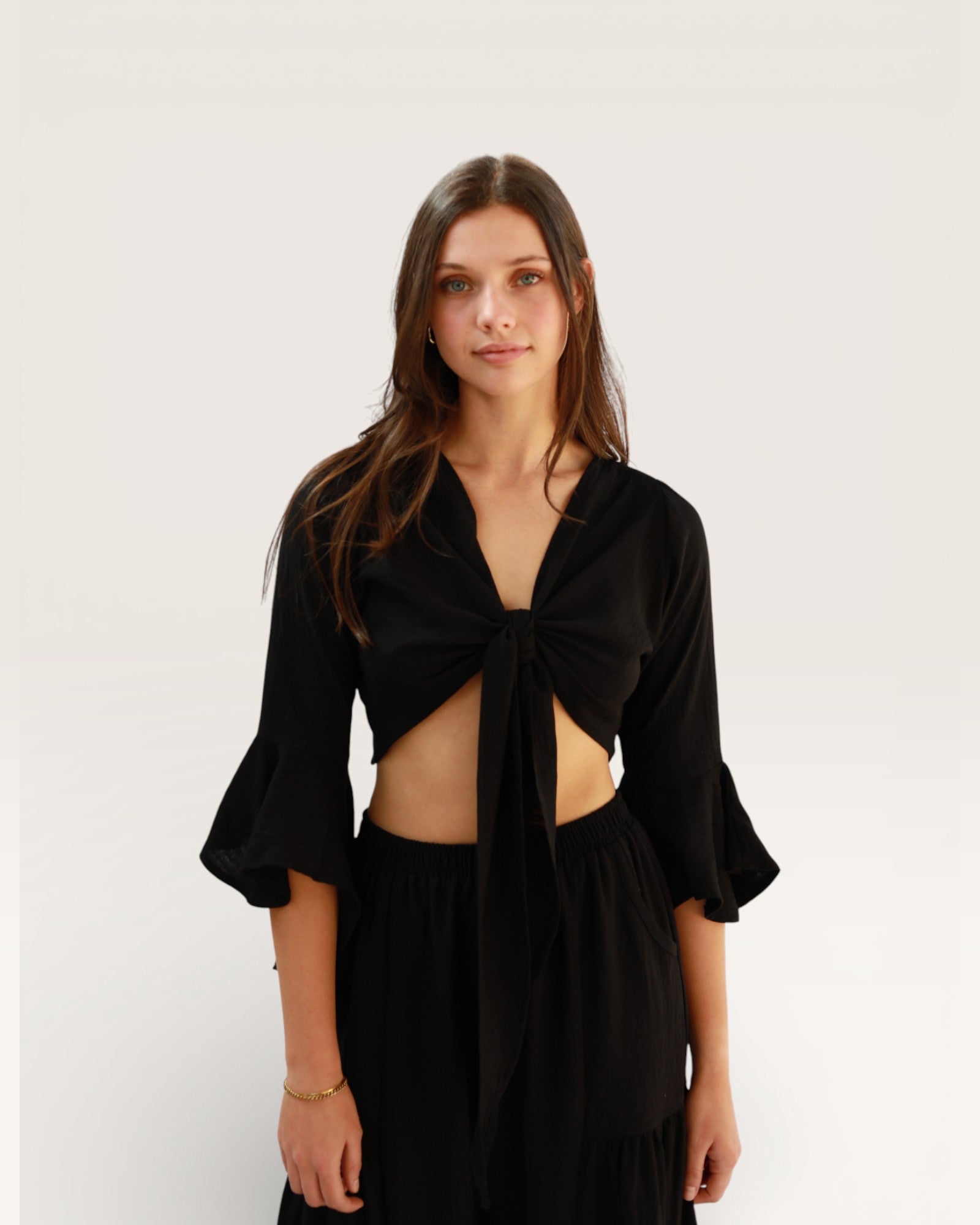 Black Bell Sleeved Bolero