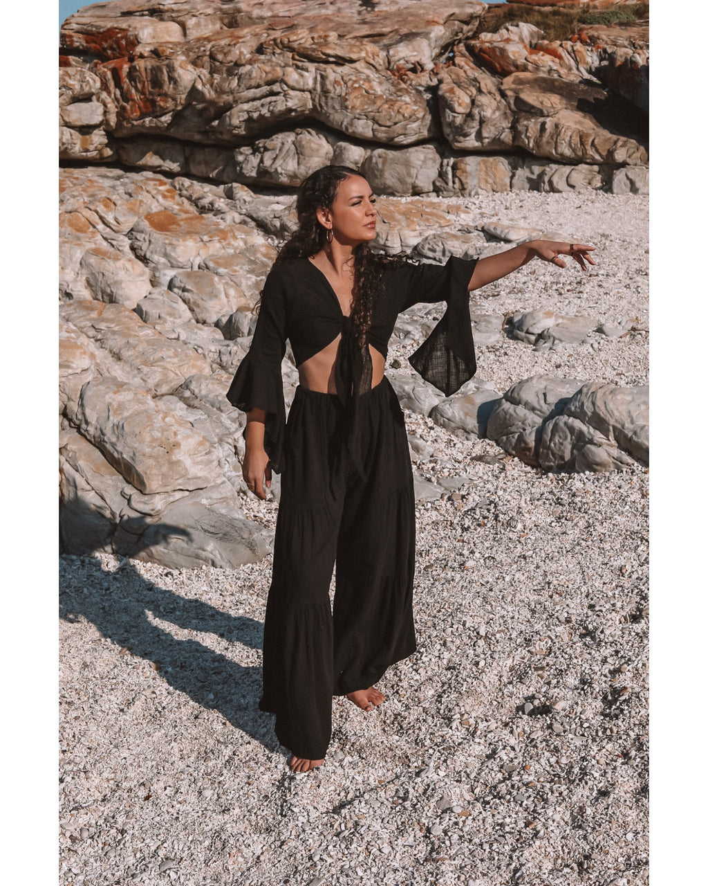 Black Waterfall Pants