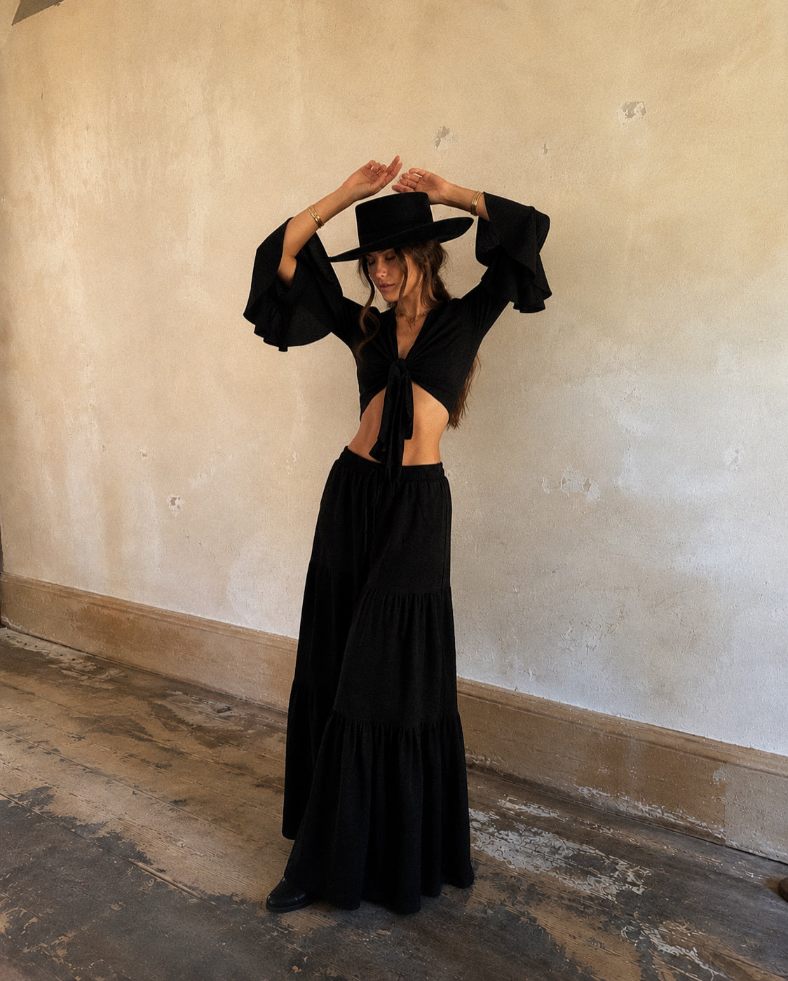 Black Bell Sleeved Bolero