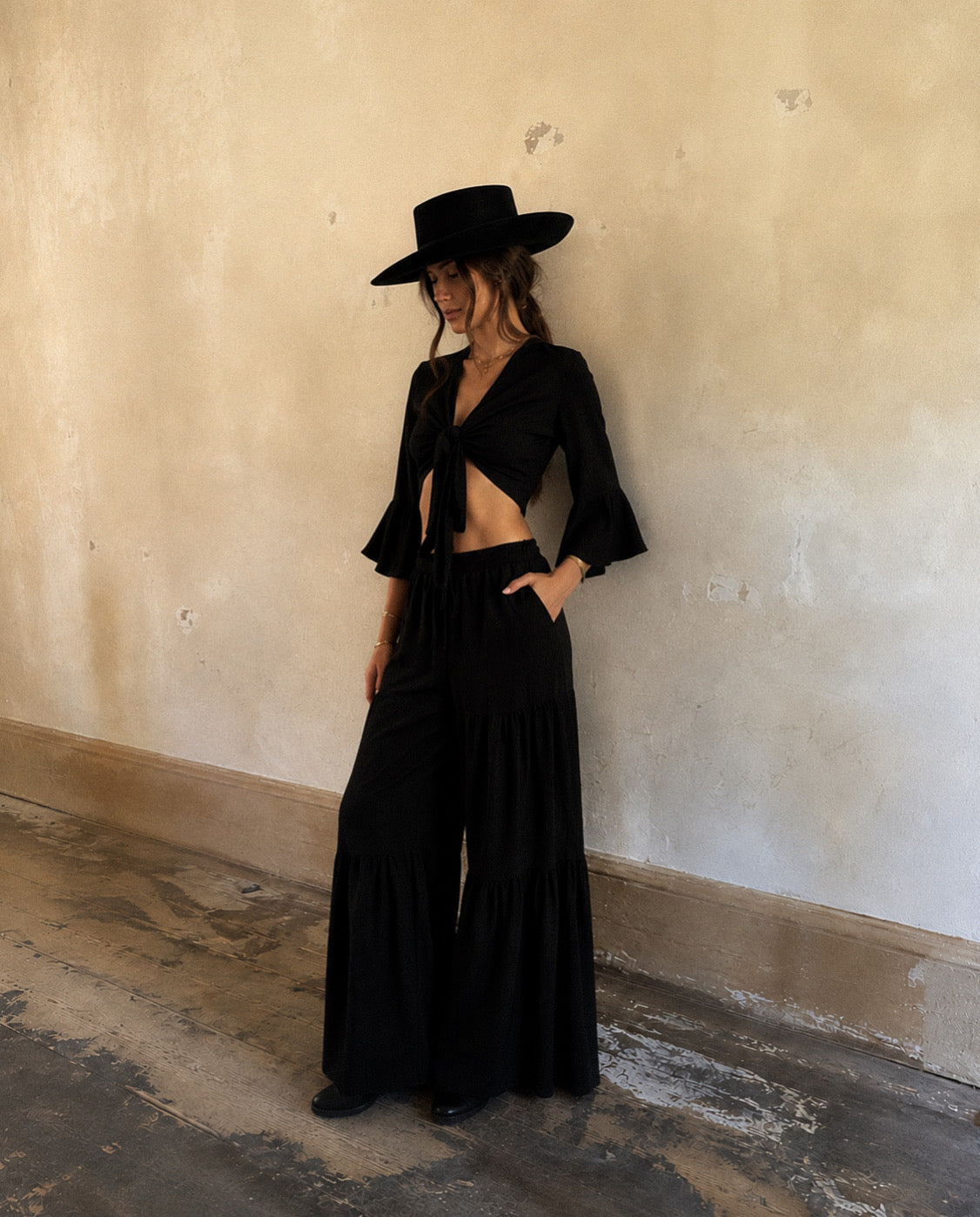 Black Bell Sleeved Bolero