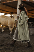 Denim Washed Cotton Trench Coat