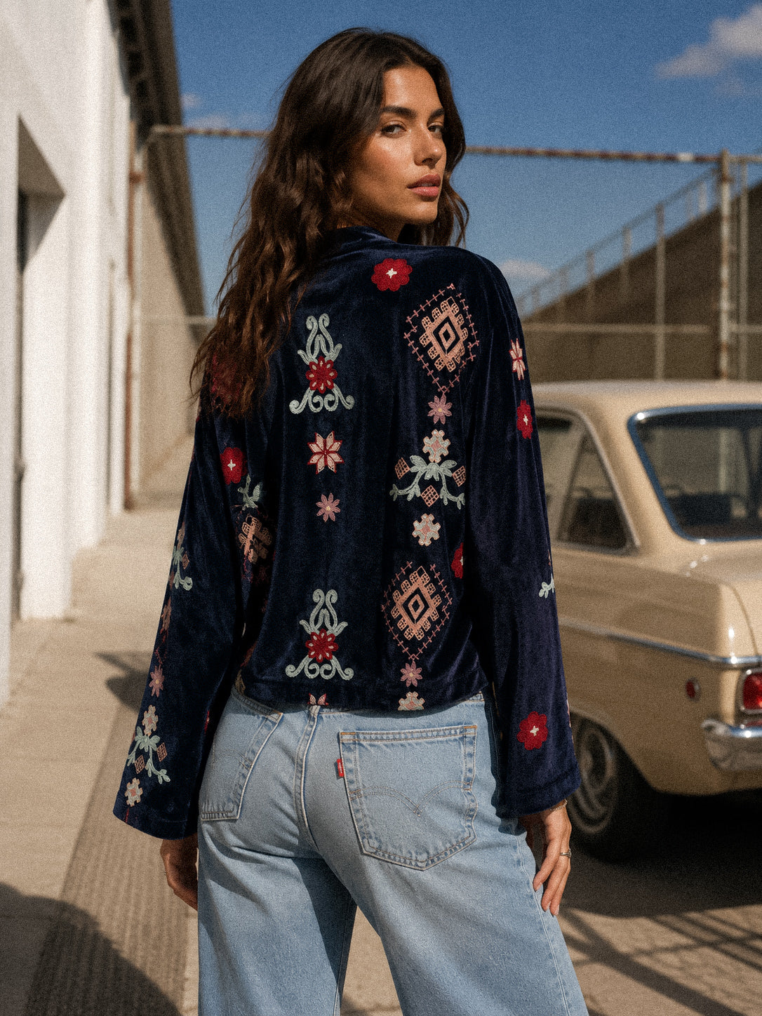 Embroidered Velvet Jacket