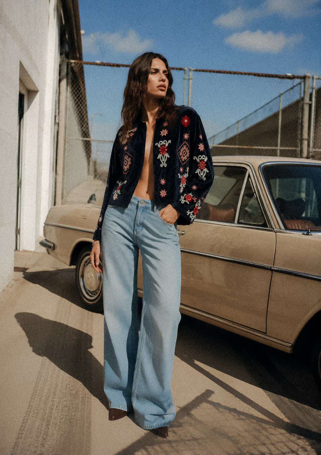 Embroidered Velvet Jacket