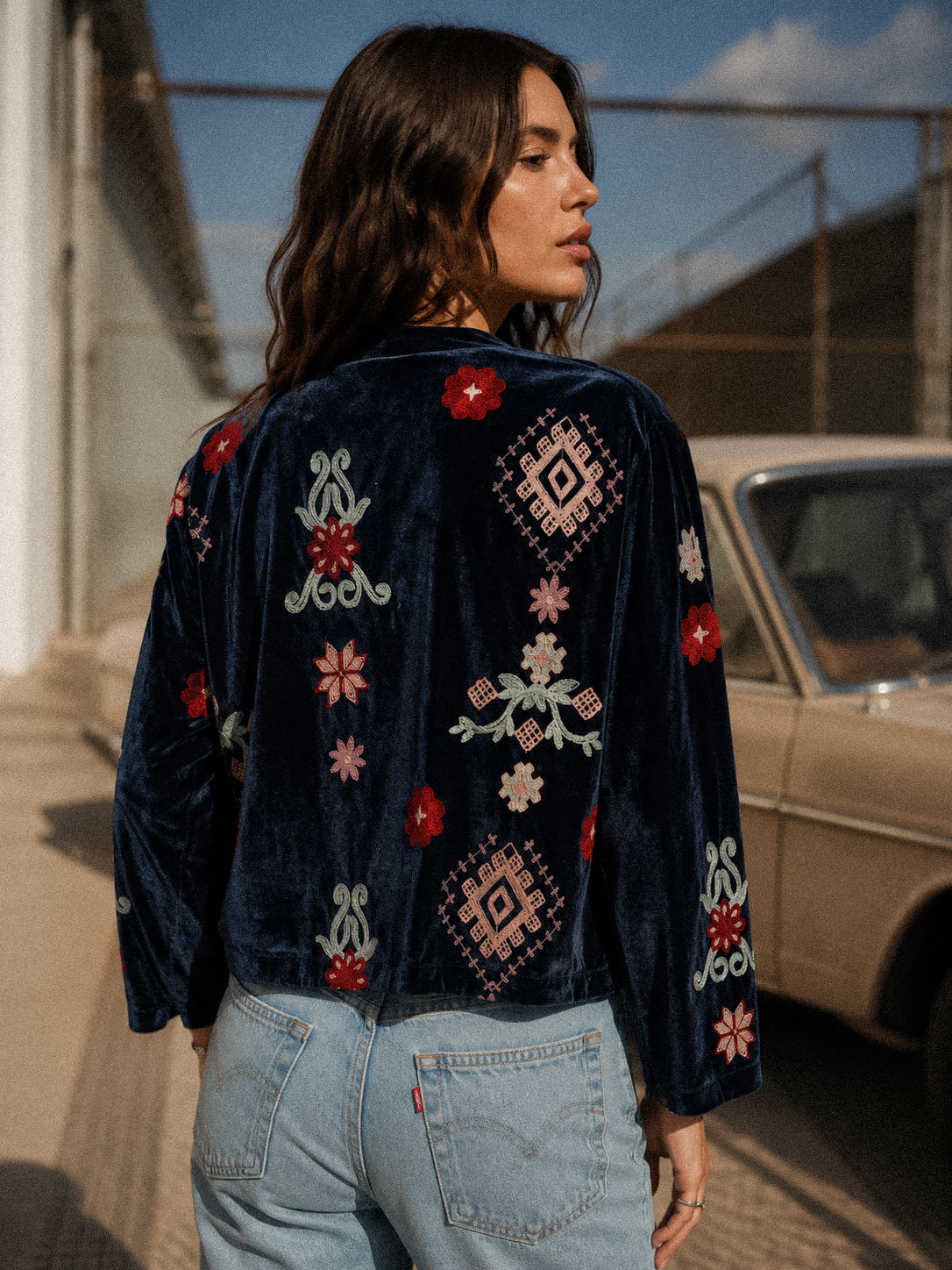 Embroidered Velvet Jacket