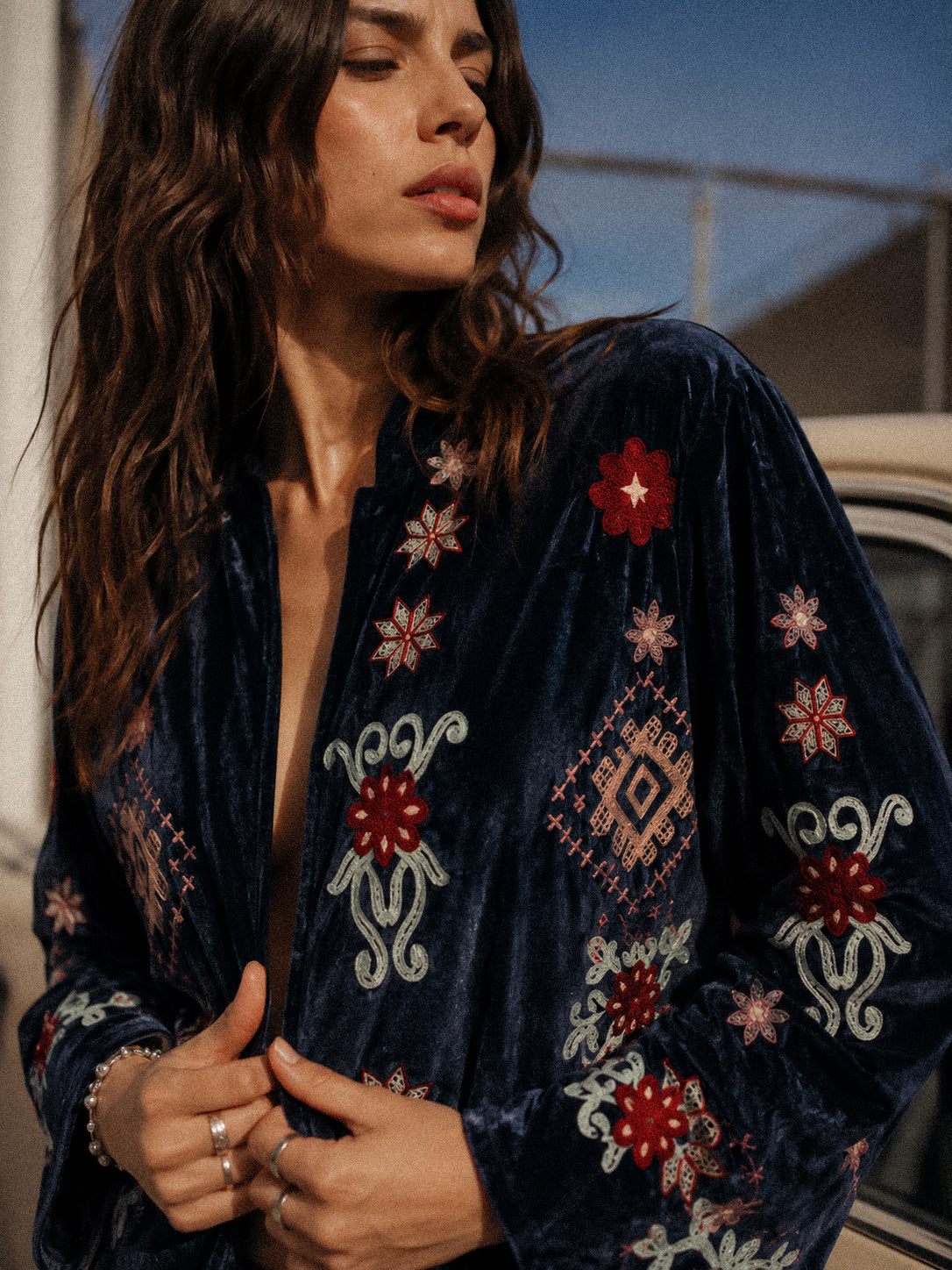Embroidered Velvet Jacket