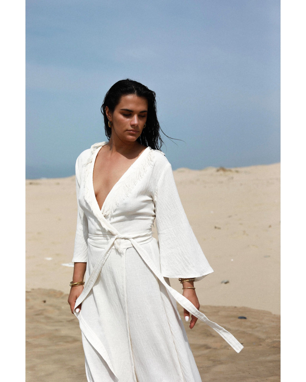 White Amira Wrap Dress