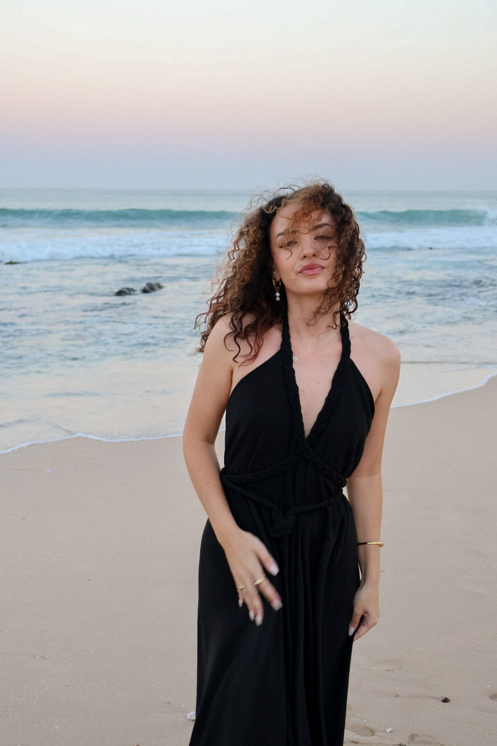 Black Linen Cleopatra Dress