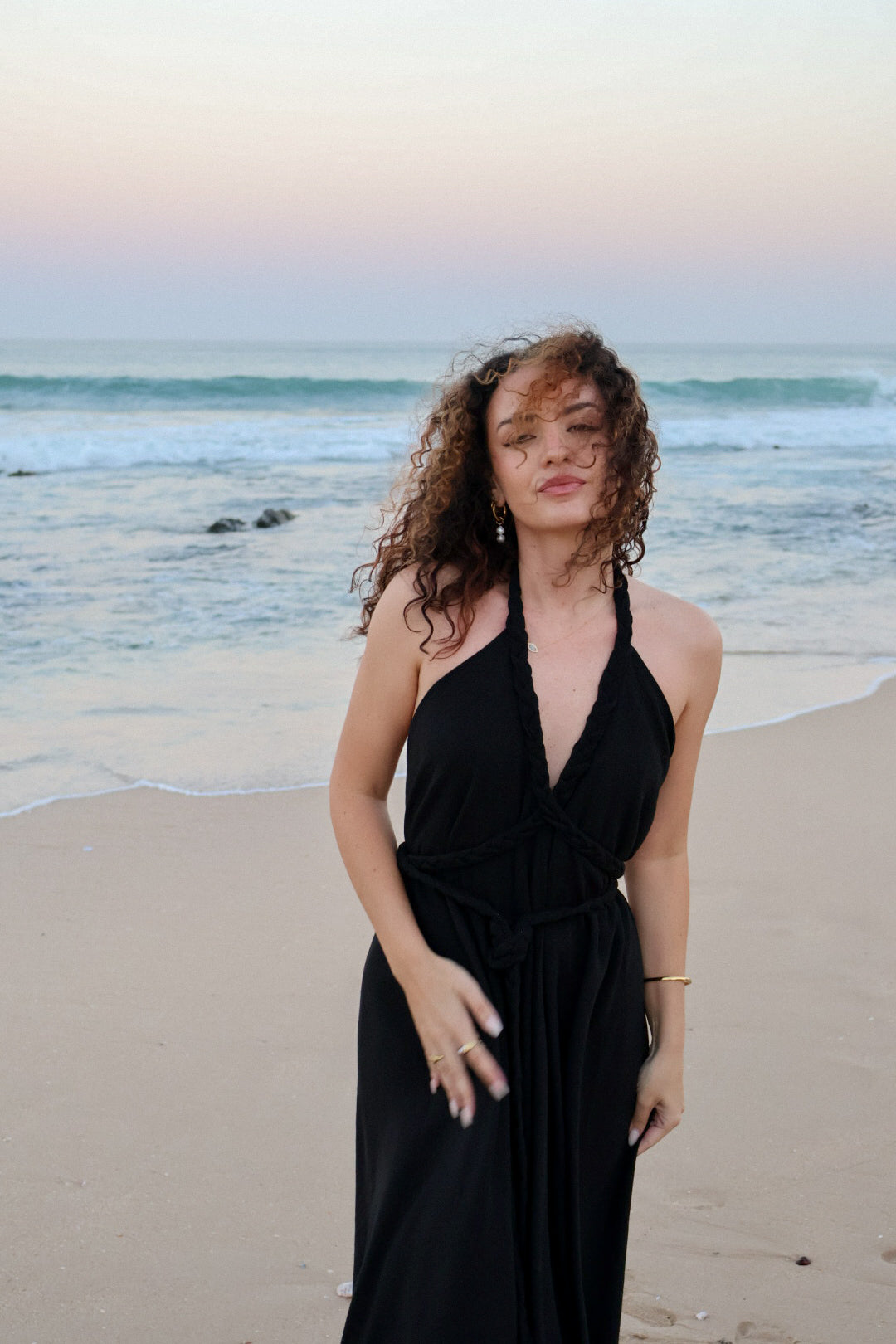 Black Linen Cleopatra Dress