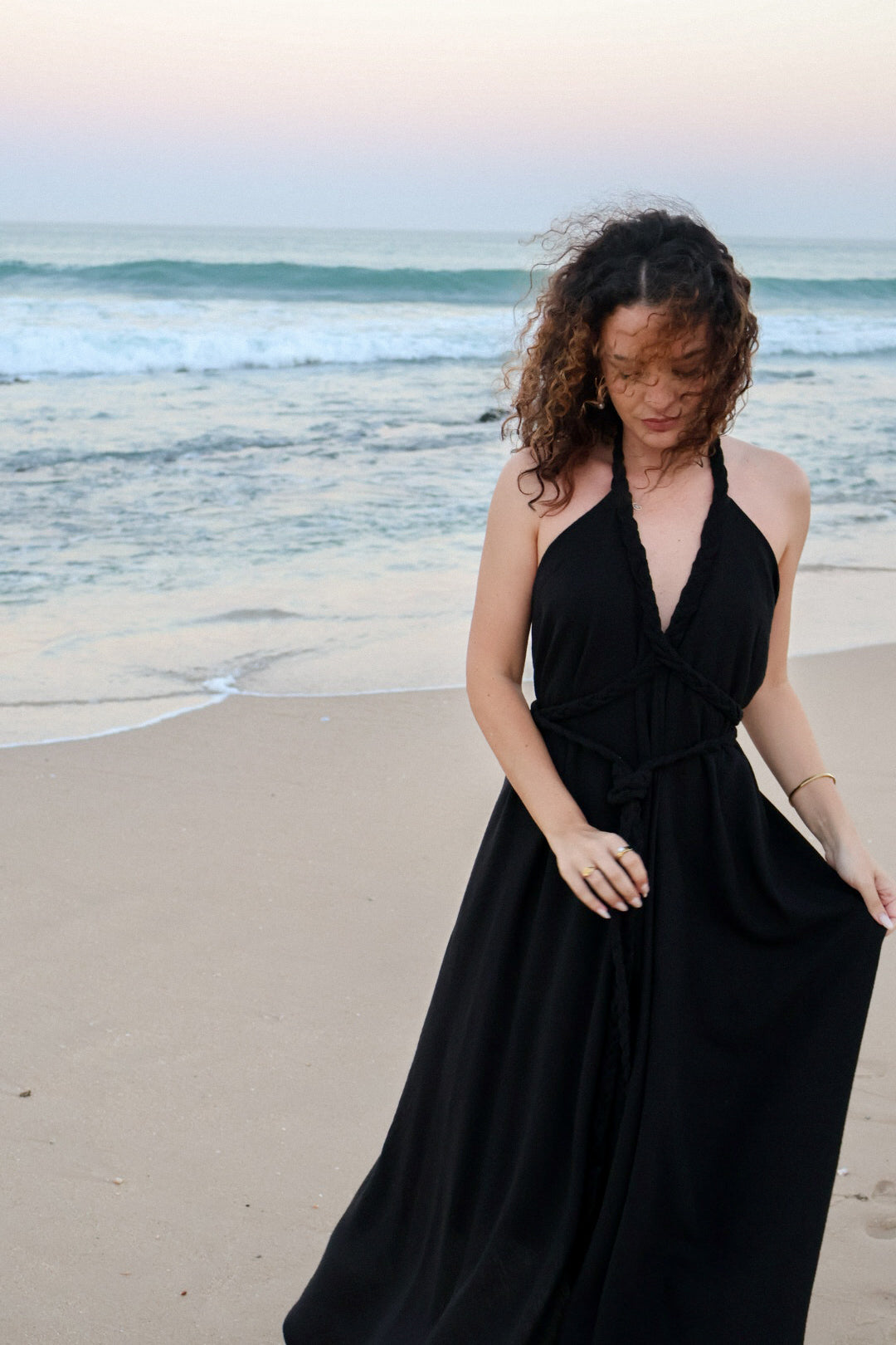 Black Linen Cleopatra Dress