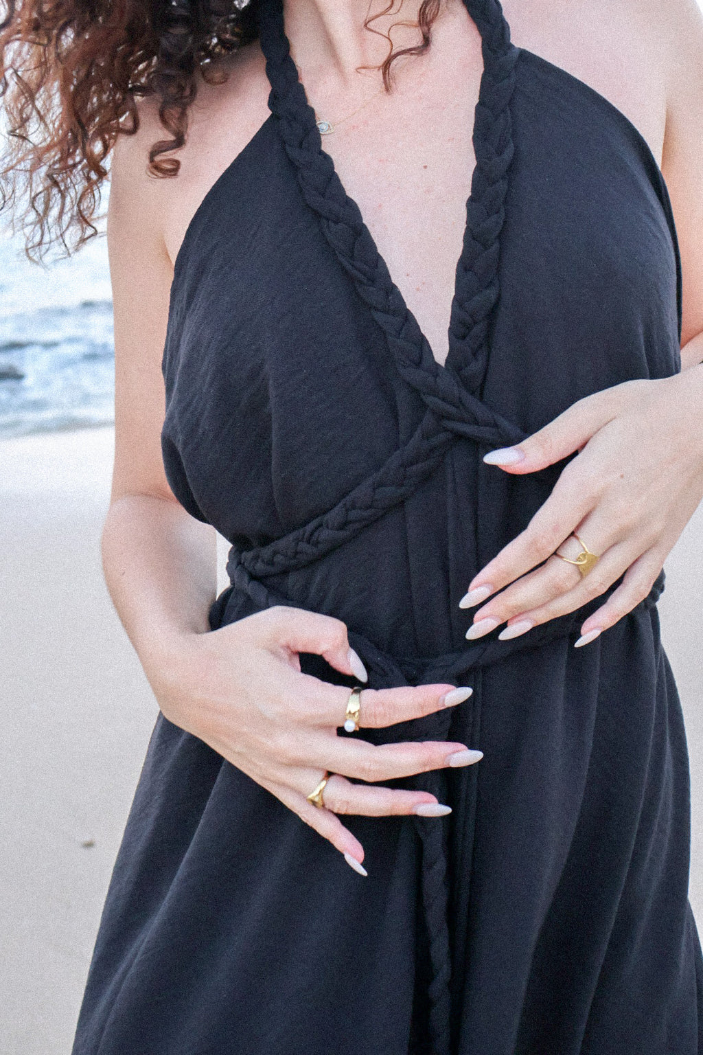 Black Linen Cleopatra Dress