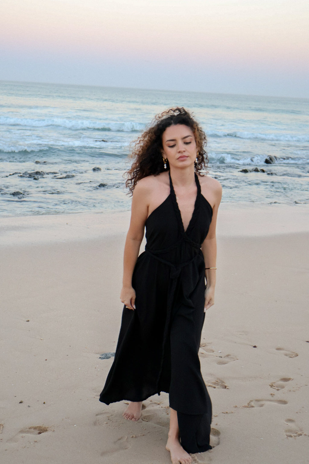 Black Linen Cleopatra Dress