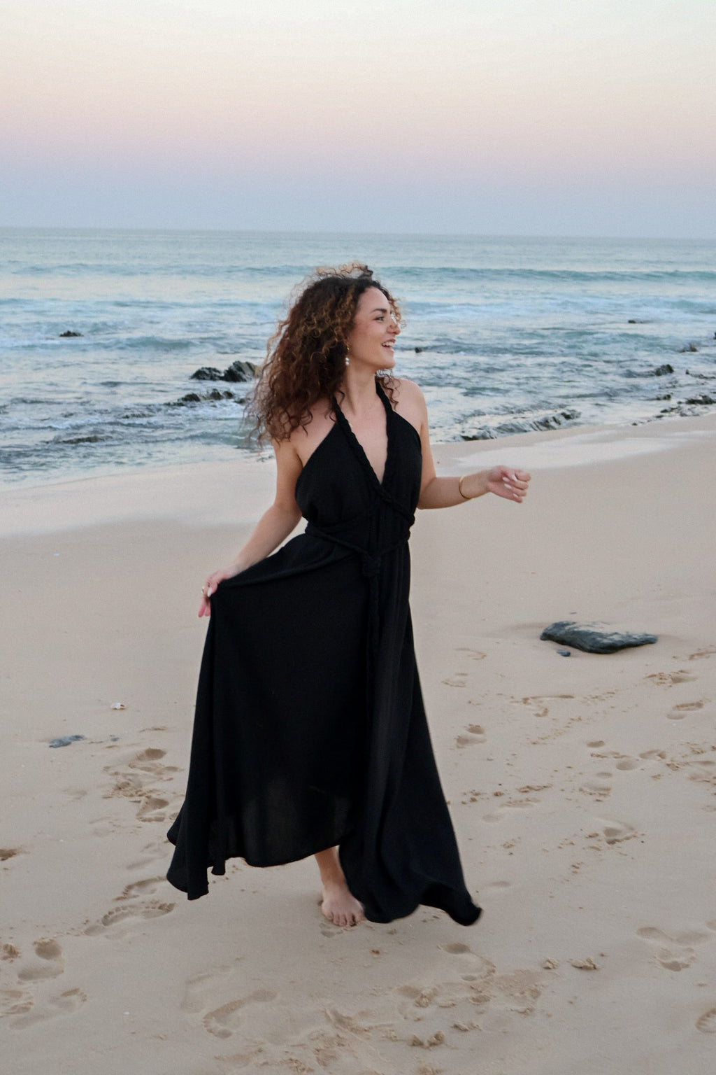 Black Linen Cleopatra Dress