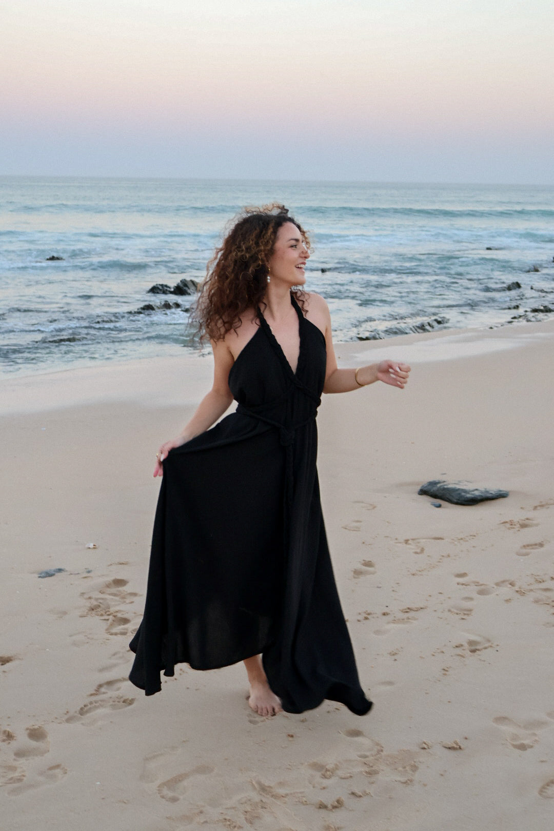 Black Linen Cleopatra Dress