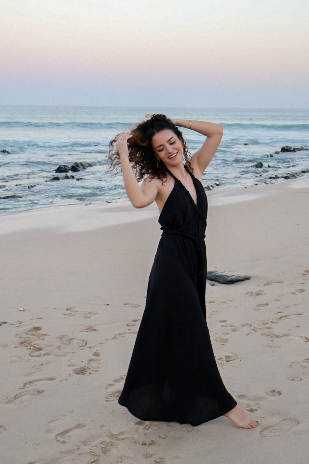 Black Linen Cleopatra Dress