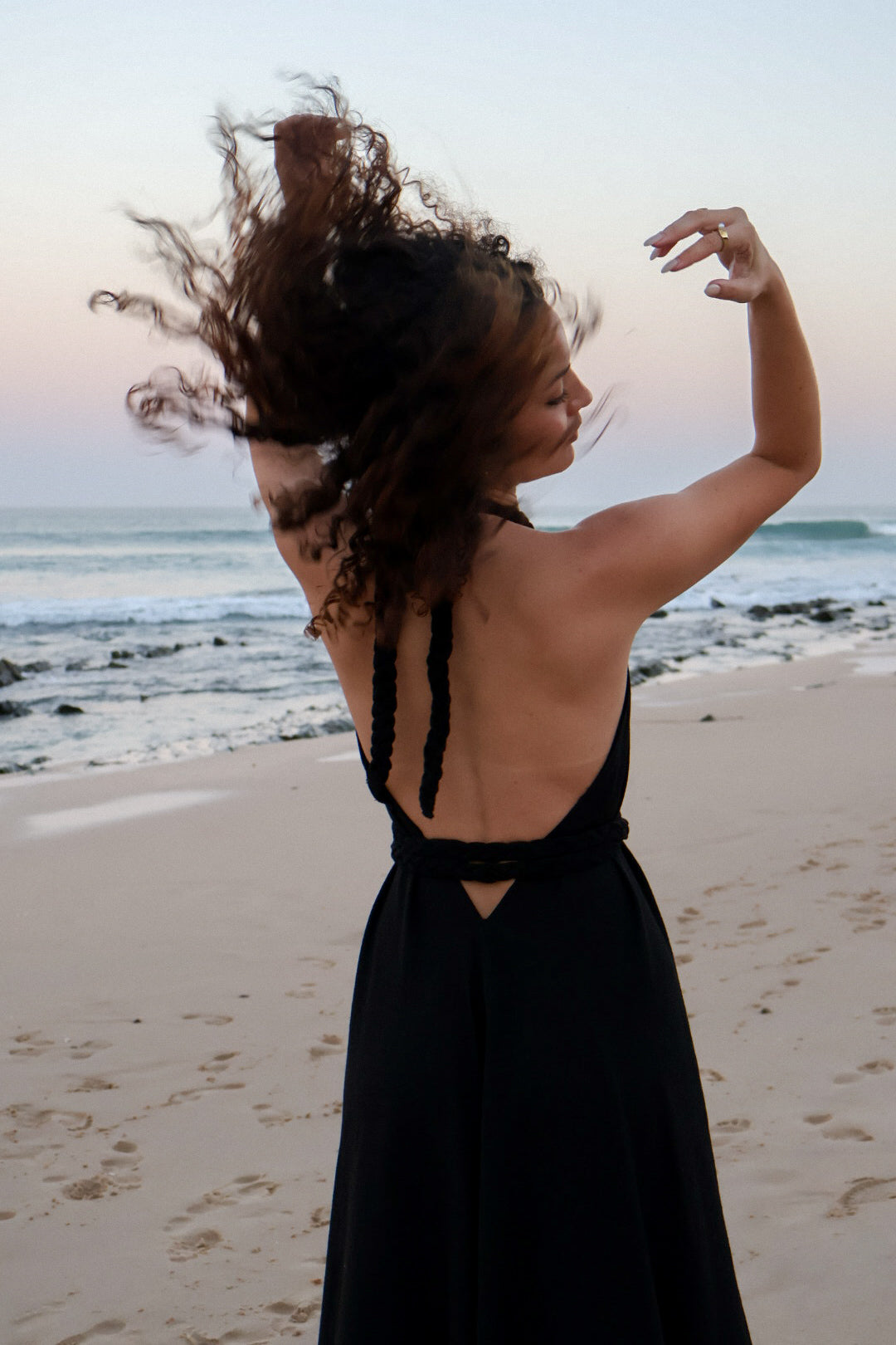 Black Linen Cleopatra Dress