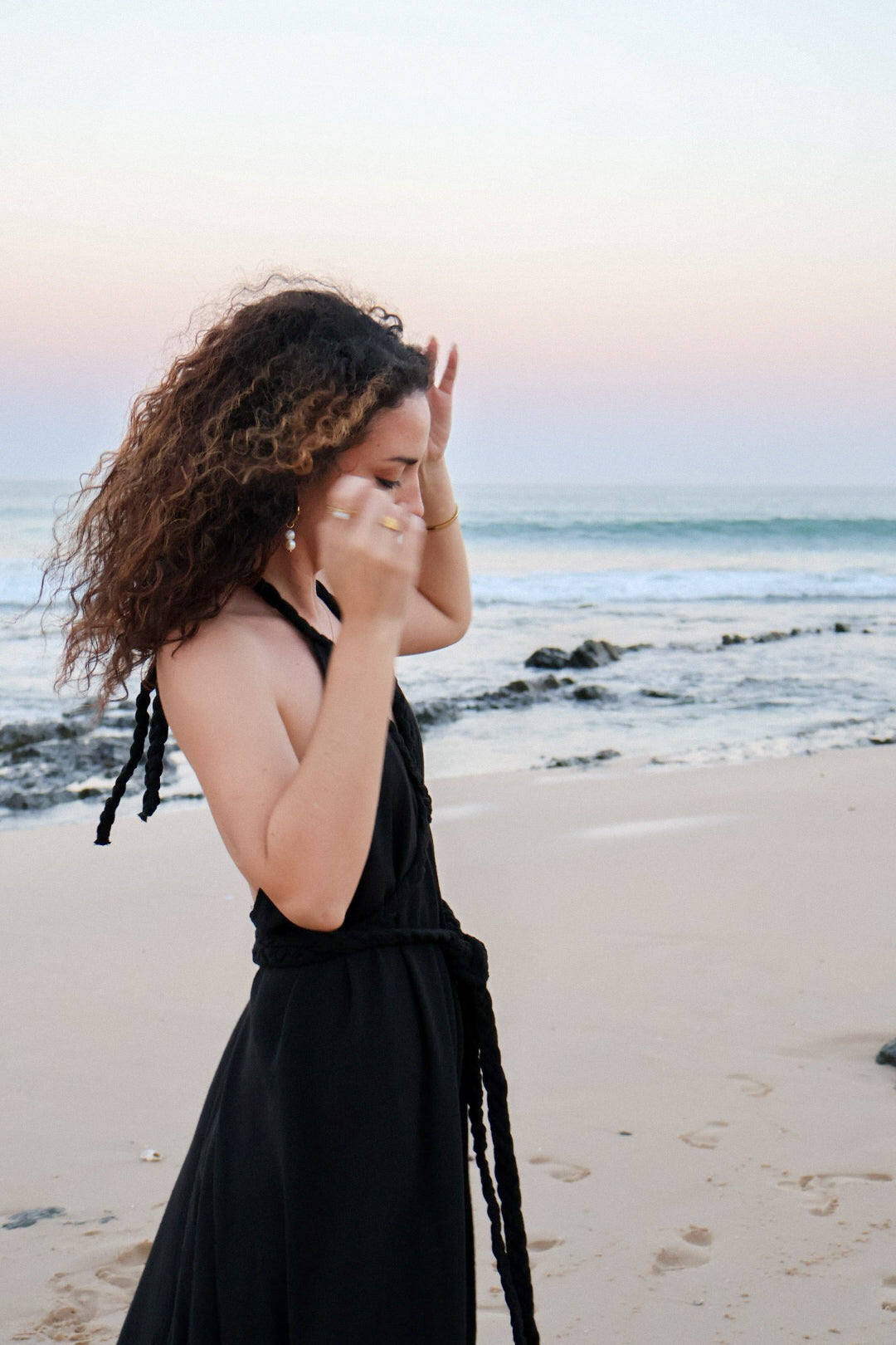 Black Linen Cleopatra Dress