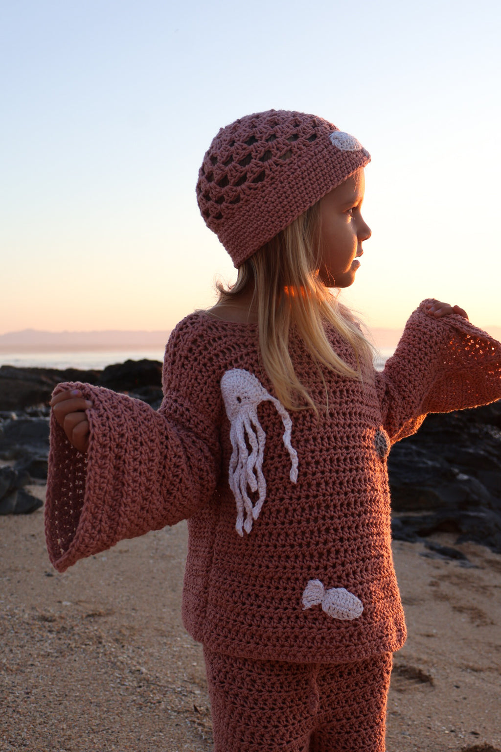 Dusty Pink Jellyfish Cotton Set