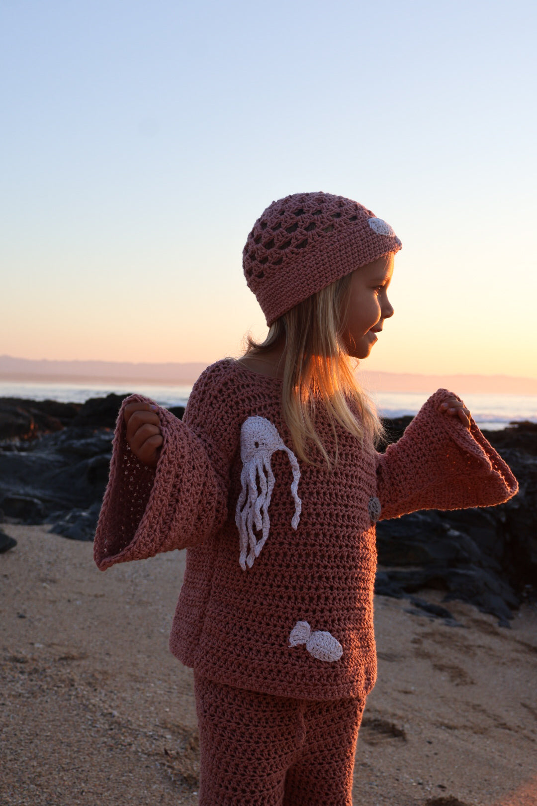 Dusty Pink Jellyfish Cotton Set