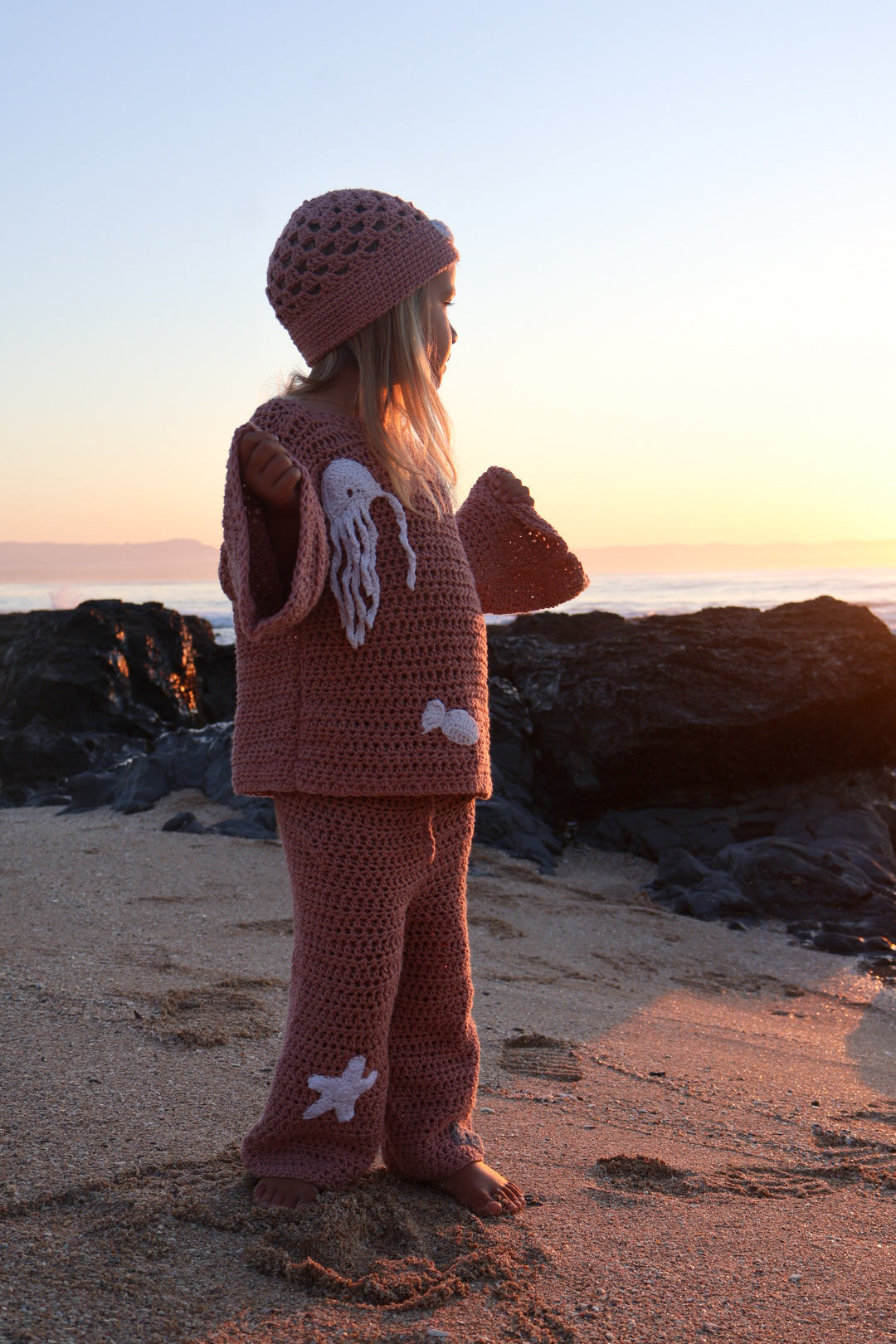 Dusty Pink Jellyfish Cotton Set