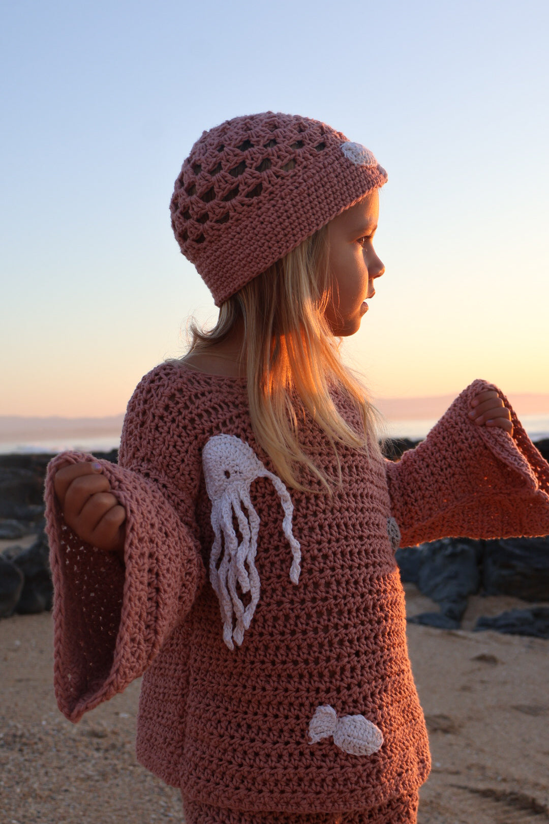 Dusty Pink Jellyfish Cotton Set