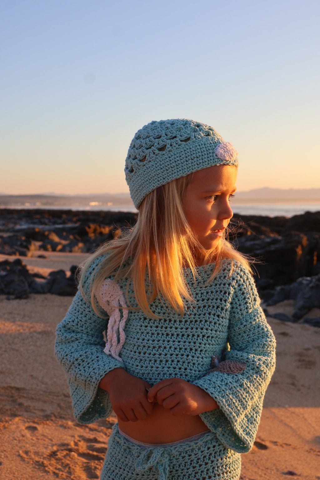 Baby Blue Jellyfish Cotton Set