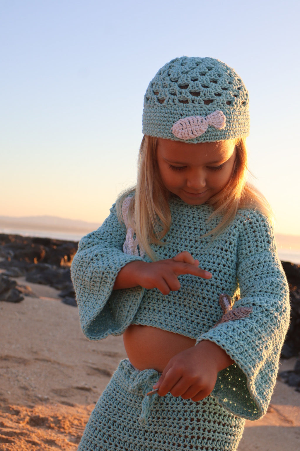 Baby Blue Jellyfish Cotton Set