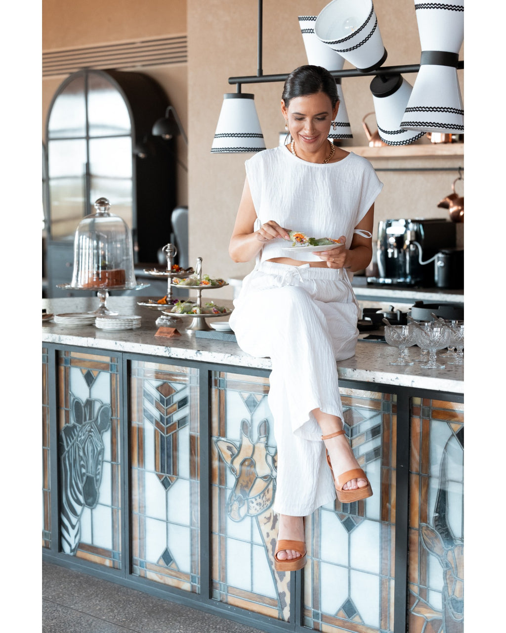 White Cropped Tie Top