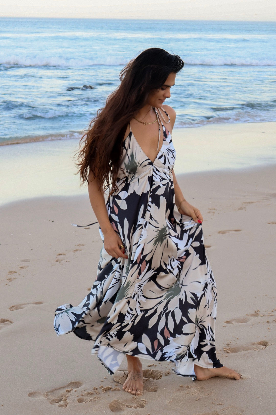 Midnight Bloom Gypsy Dress